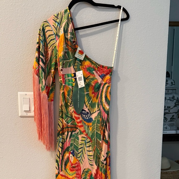 FARM Rio Dresses & Skirts - FARMRio Tropical Pink Dress with Fringe